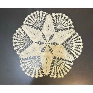 vintage crochet doily sunflower doily 16 inch round